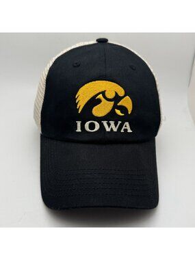 University of Iowa Hawkeyes Trucker Hat Adjustable Black Tan Captivating